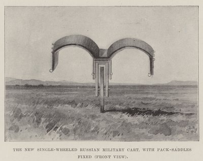The New Single-Wheeled Russian Military Cart, with Pack-Saddles Fixed, Front View by Charles Auguste Loye